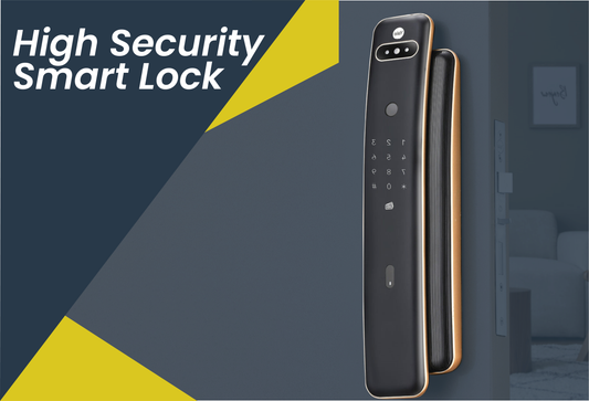 Technician installing electronic door lock in Dubai