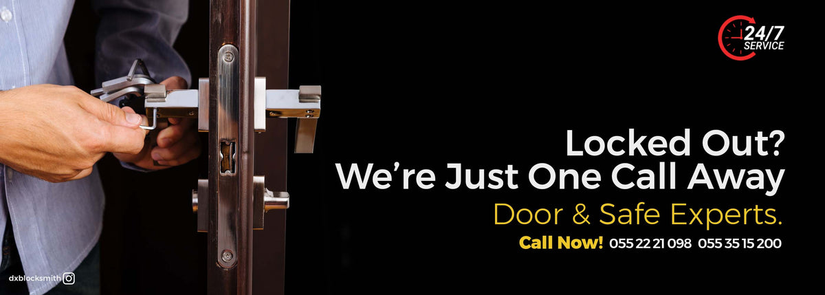 Locksmith working on a door lock mechanism