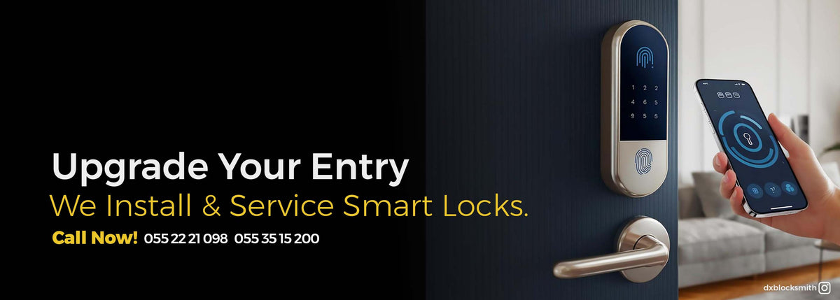 Smart door lock with fingerprint pad and mobile app control